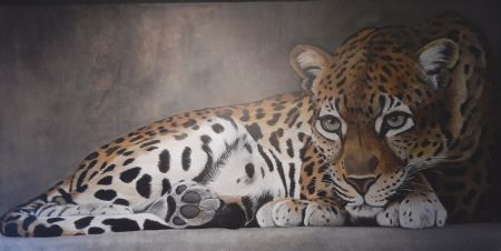 Akryl maleri leopard af BENJEP malet i 2017