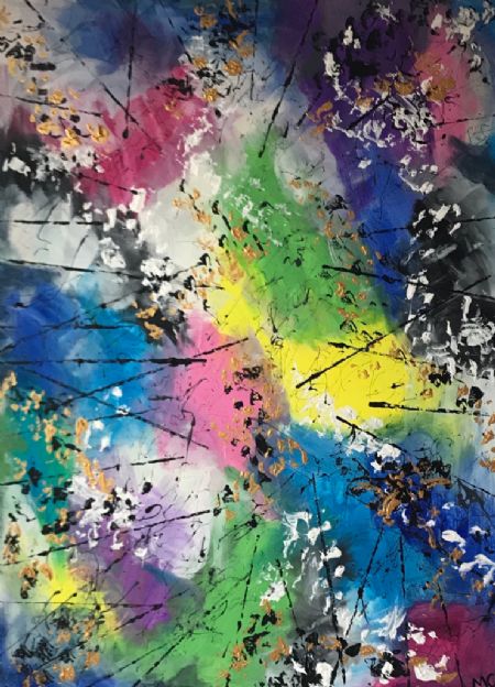 Akryl maleri Colorful af MCA malet i 2017