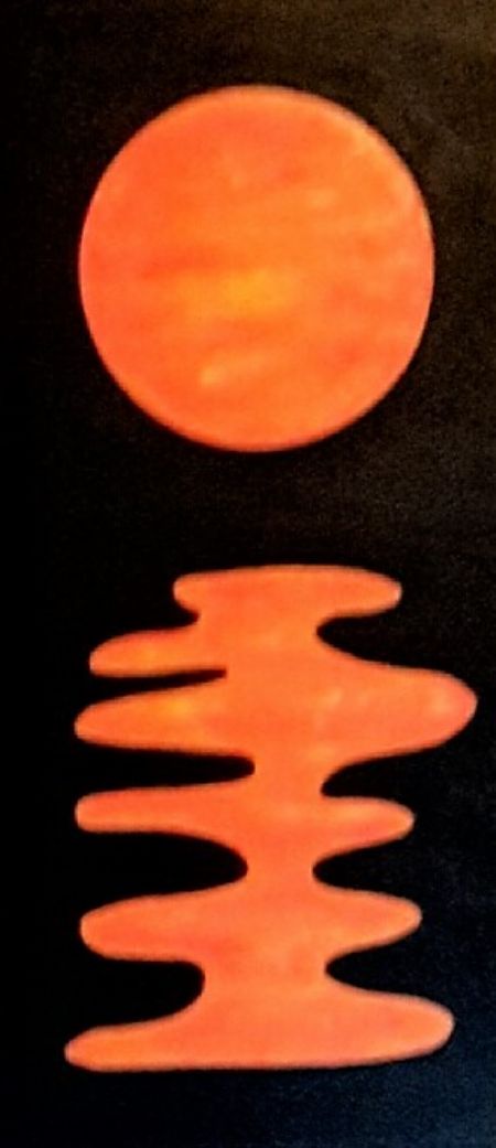 Akryl maleri Luna is Orange af Klipper malet i 2017