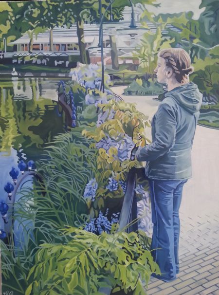 Olie maleri I Tivoli af Marie Fredborg Jungersen malet i 2017