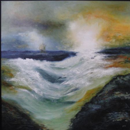  maleri Havets vilje af Jette Hildebrandt Mogensen malet i 2012
