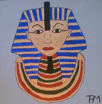 Akryl maleri Egyptisk maske af TFM malet i 2007