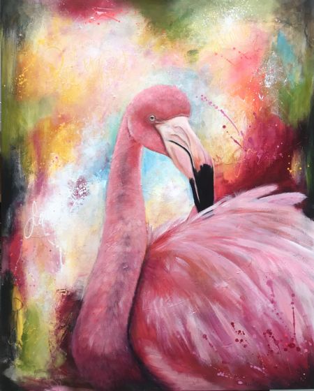 Akryl maleri Pretty In Pink af ART by SKOU malet i 2018