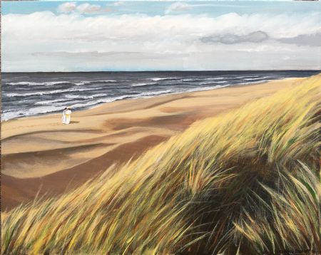 Akryl maleri Vesterhavet af Henning Dalhoff malet i 2017