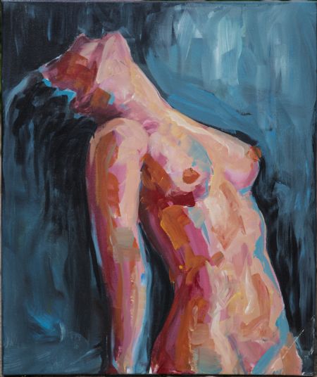 Akryl maleri Kvinde af Henning Dalhoff malet i 2016