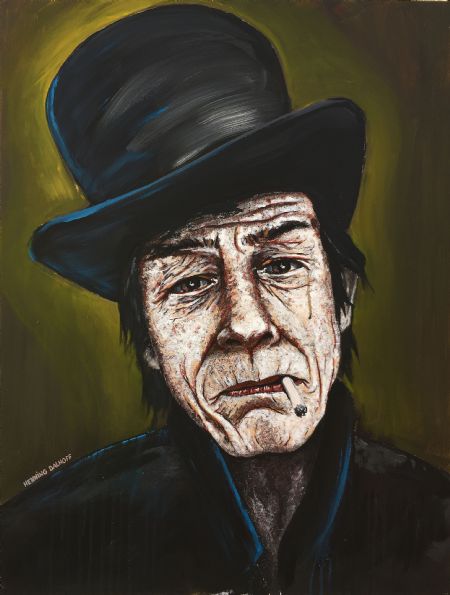 Akryl maleri John Hurt af Henning Dalhoff malet i 2018