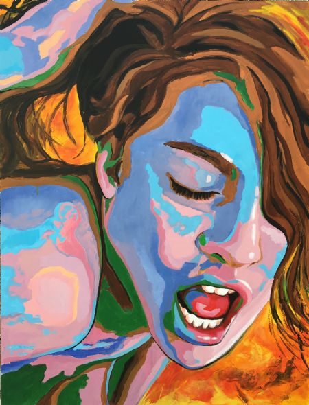 Akryl maleri Agony Popart af Henning Dalhoff malet i 2018