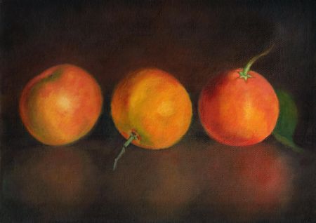 Akryl maleri Appelsiner af Henri malet i 2009