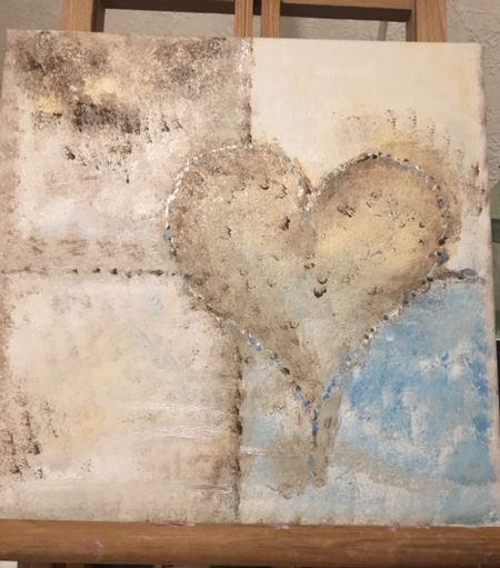 Akryl maleri Hjerte af Dortea malet i 2018