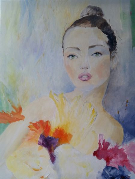 Akryl maleri Fleur af Alicja Pedersen malet i 2019