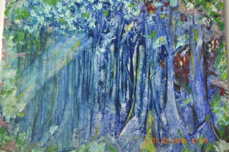 Olie maleri Skove af Nicole Forup malet i 2018