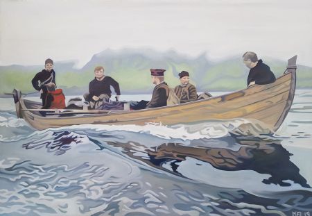 Olie maleri På vandet af Marie Fredborg Jungersen malet i 2019