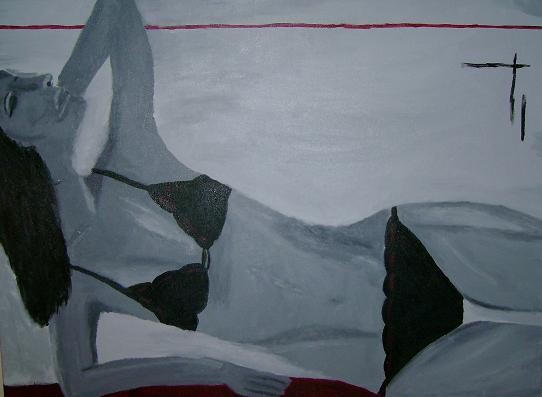 Akryl maleri Damen af Lotte Andersen malet i 2008