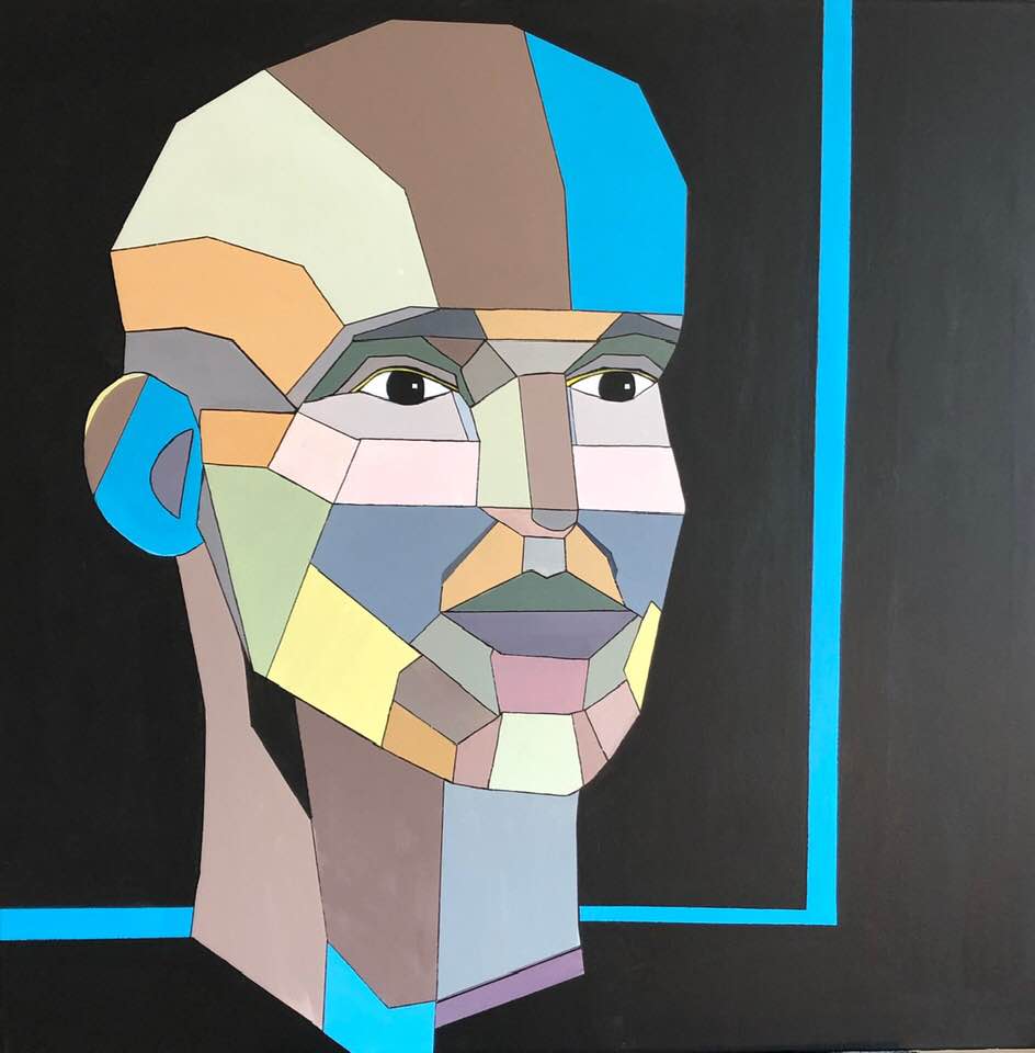 Akryl maleri Yohanis af Annette Mahoney malet i 2019