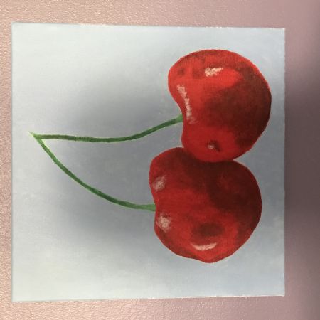 Akryl maleri simple cherries af EAG malet i 2019