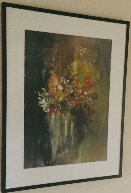 Olie maleri Flowerpot af Dorte Juul malet i 19