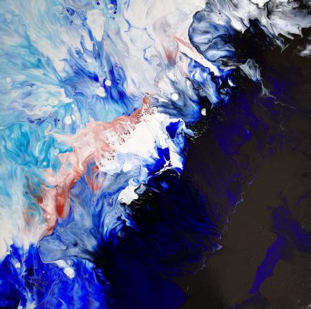 Akryl maleri Stormflod af Monika Suhr malet i 2019
