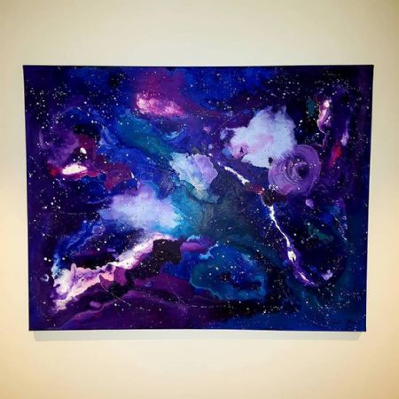 Akryl maleri stjernehimmel 1 af Malinah Viktoria kofoed malet i 2018