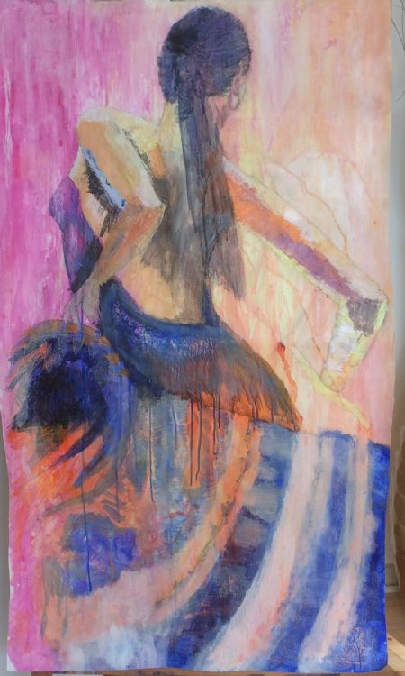 Akryl maleri Dans af tinna winkel malet i 2017