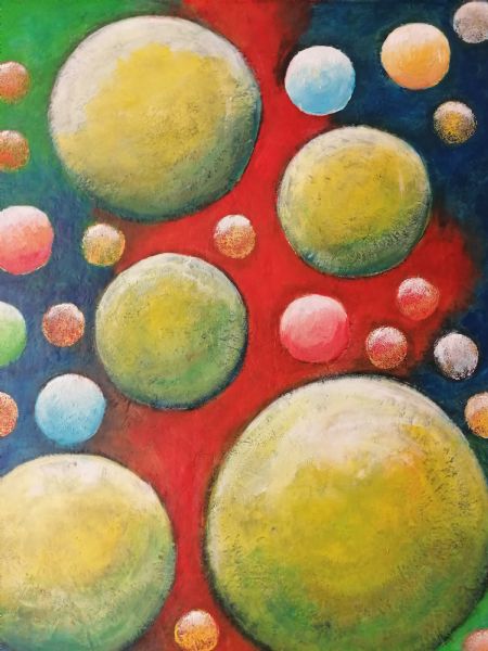 Akryl maleri Universe 2 af Bente Gregersen malet i 2018