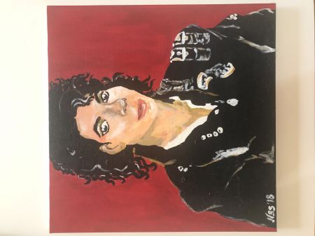 Akryl maleri Michael Jackson af Nathalie Bak malet i 2018