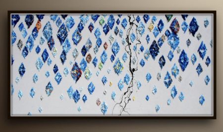 Olie maleri Diamant regn af Marta Poulsen malet i 2019
