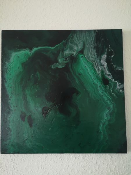 Akryl maleri Green Ocean af Liv Melgaard malet i 2019