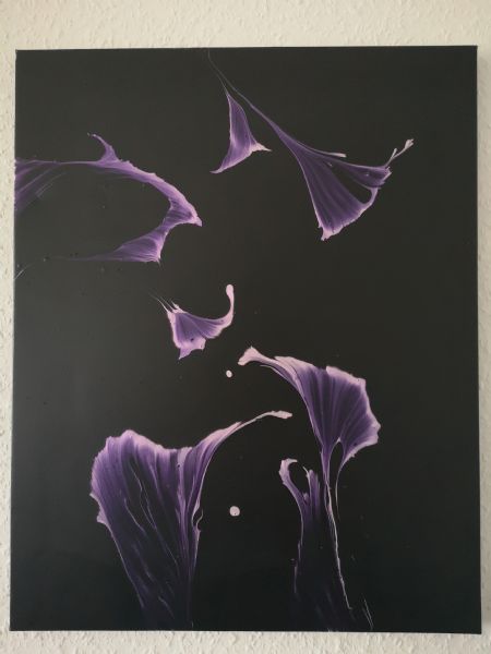 Akryl maleri Purple flowers af Liv Melgaard malet i 2019