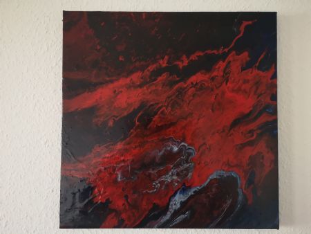 Akryl maleri Red Overload af Liv Melgaard malet i 2019