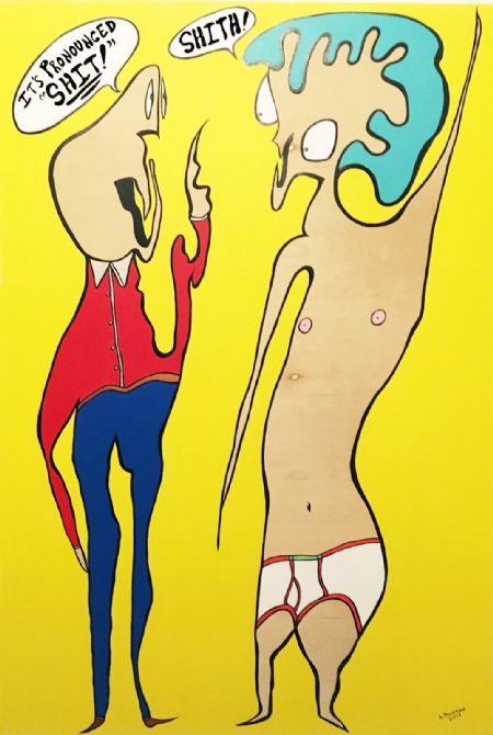 Akryl maleri Shith af Brad Mossman malet i 2018