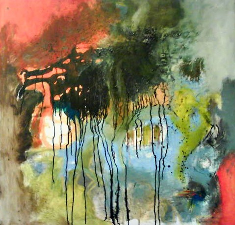 Akryl maleri Uden titel af Jesper Lyager malet i 2008