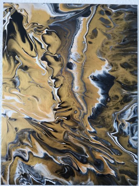 Akryl maleri Ocean of Gold af Liv Melgaard malet i 2019