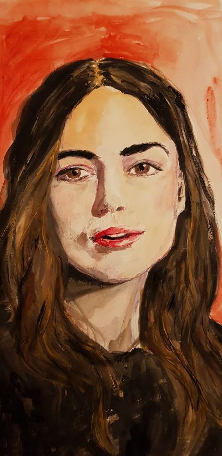Akvarel maleri Portræt af Brushstrokes malet i 2019