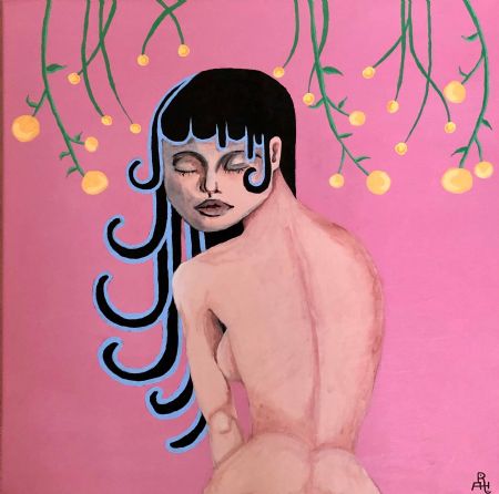 Akryl maleri Medusa af Regitse Hyrup malet i 2019