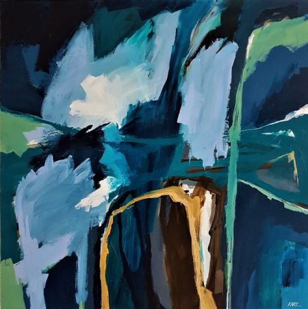 Akryl maleri 34-18 af Karl Hedeager Madsen malet i 2018