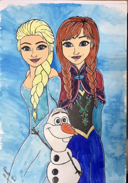 Akvarel maleri Frozen af Pernille Perk malet i 2019