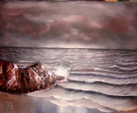 Olie maleri Sea scape af John Bach malet i 2012