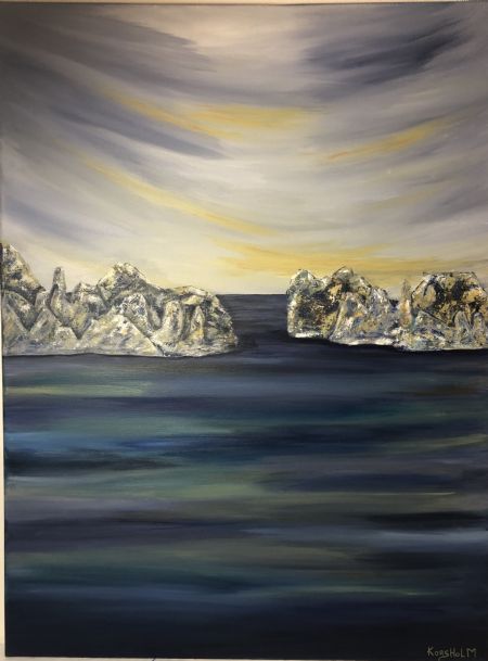Akryl maleri The Ocean af Art Korsholm Lene Korsholm malet i 