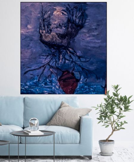 Olie maleri hjerteløs af alexandra gabrielian malet i 2019