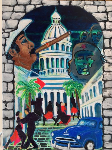 Akryl maleri Havana by Night af Gudrun Anette Andersen malet i 2019