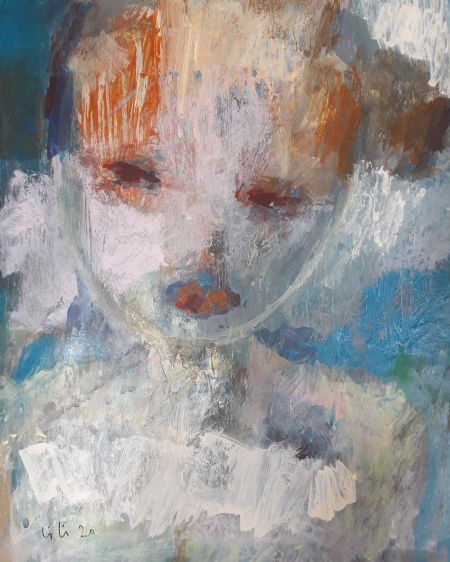 Akryl maleri White sky af Jette Lili Hollesen malet i 2020