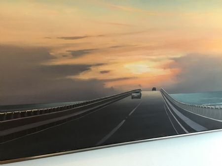 Olie maleri Freeway af Pauline Bakker malet i 2013