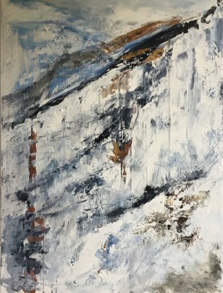 Akryl maleri Avalanche af Mette Matz malet i 2020