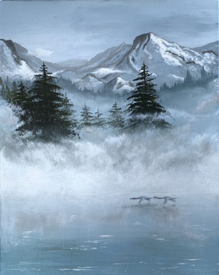 Akryl maleri The mist af Brigita.art malet i 2020