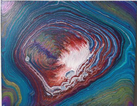 Akryl maleri Galaxy af Liv Melgaard malet i 2020