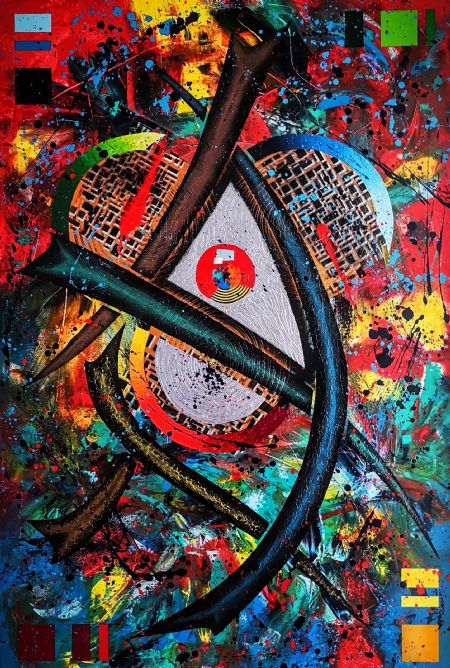 Akryl maleri THE YOUNG MAN AND THE SEA af i Van Balco Art malet i 2020