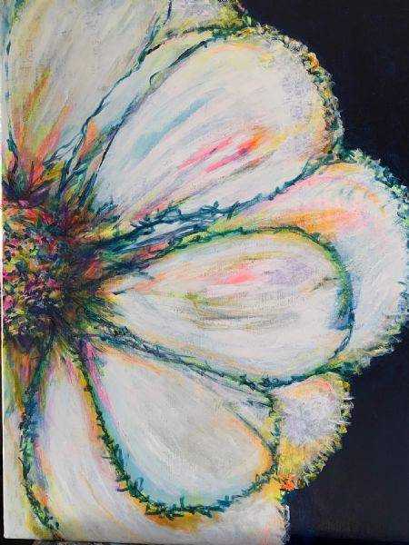 Akryl maleri Blomst af Gudrun Anette Andersen malet i 2019