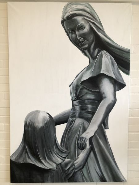Akryl maleri Mother and Child af Jan Andersen malet i 2020