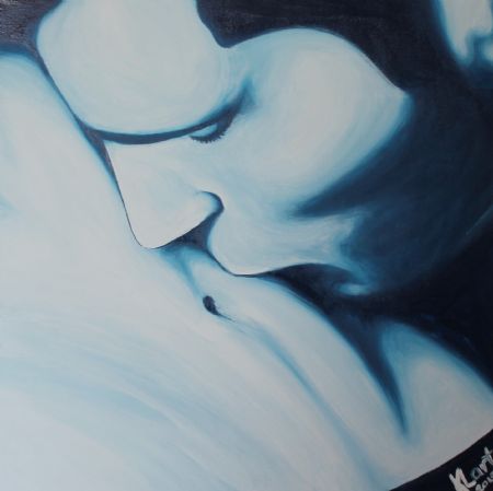 Akryl maleri Tummykiss af KL art malet i 2015