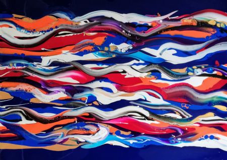 Akryl maleri The Red Sea af Monika Suhr malet i 2020